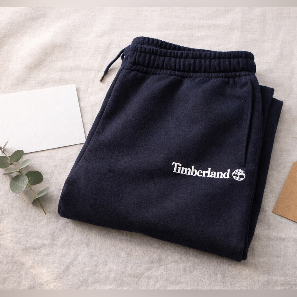 Timberland Men's Navy Fleece Shorts NWT Organic Cotton Size L